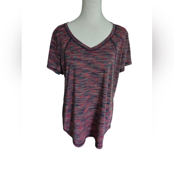 Xersion Women's V-Neck Short Sleeve Polyester Semi Fit Short Sleeve Size XL - Picture 2 of 8